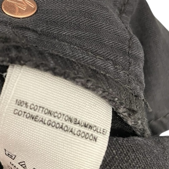 FREE PEOPLE Black Denim Raw Hem Mini Skirt Size 29 - Picture 4 of 7